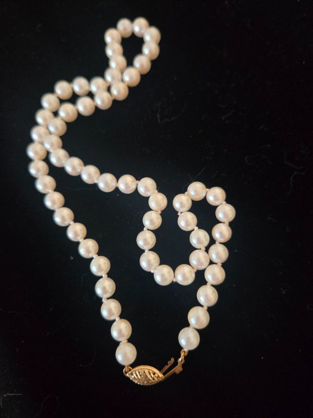 Genuine 8mm Akoya Pearls 18" 14K Gold Clasp